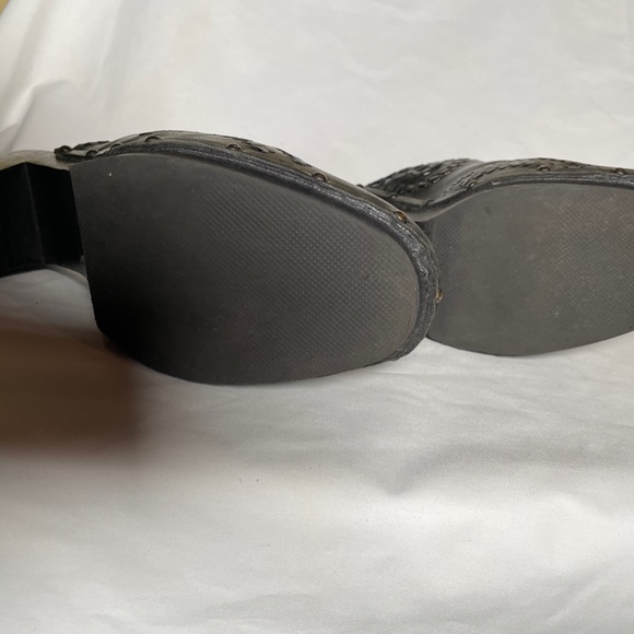 Jack Rogers Ali Whipstitched black leather clogs mules size 9 - Picture 7 of 7